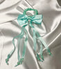 Satin Bow Scrunchie with Long Ribbon Tails & Beads