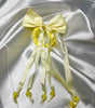 Satin Bow Scrunchie with Long Ribbon Tails & Beads