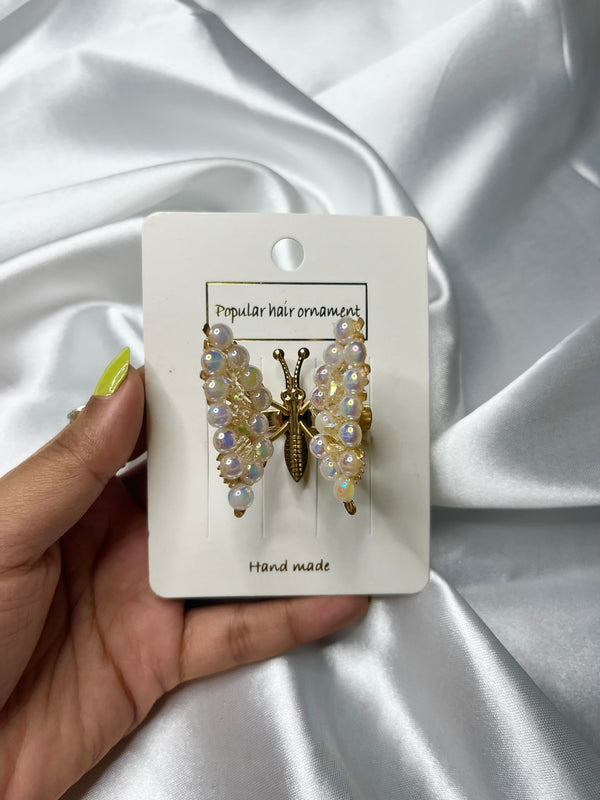 Butterfly Pearl Hair Clip
