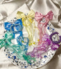 Satin Bow Scrunchie with Long Ribbon Tails & Beads