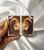Silver Oxidised Peacock Ear Cuff Earrings