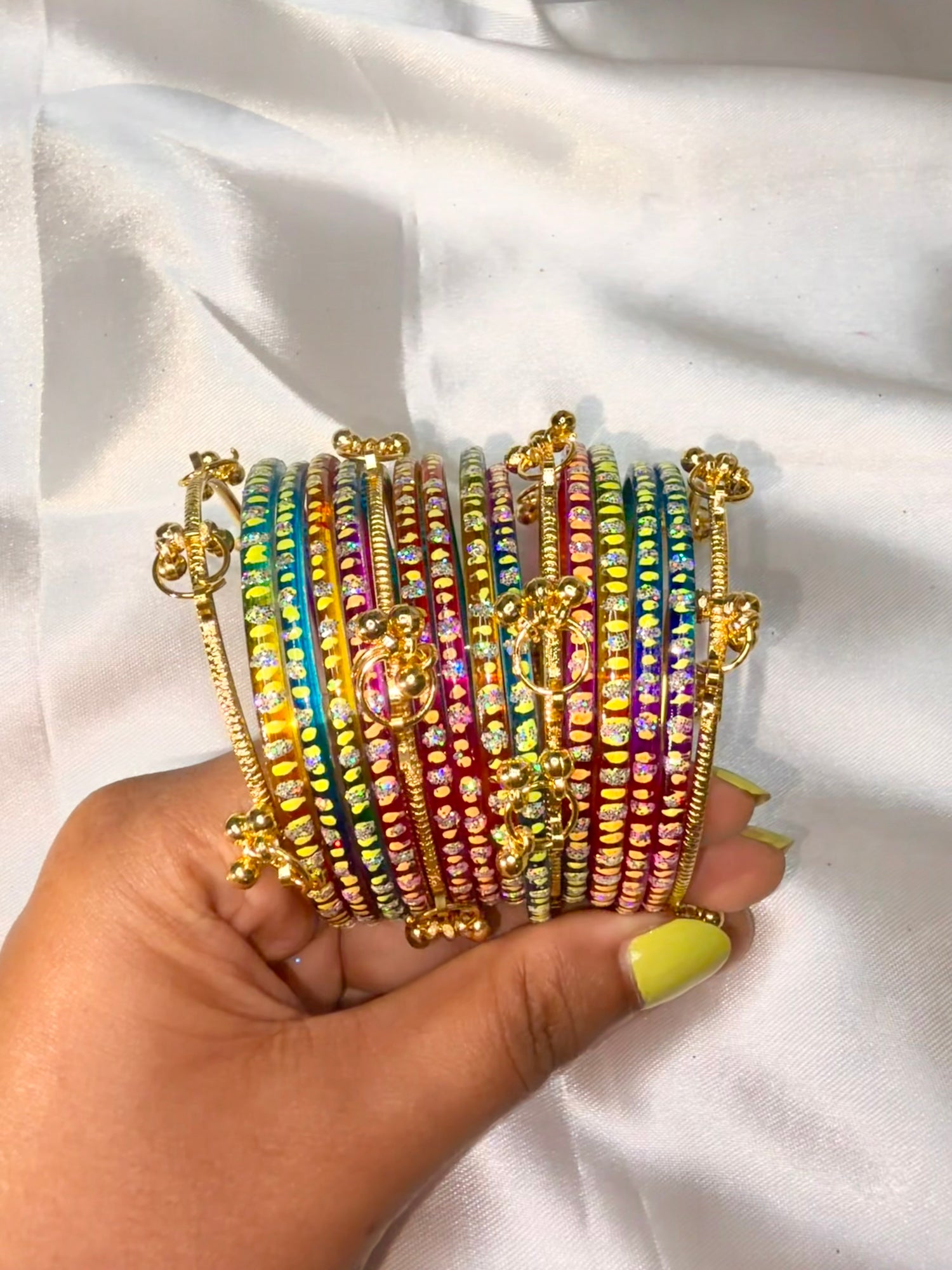 Kashmiri bangles with 12 multicoloured bangles