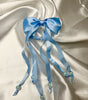 Satin Bow Scrunchie with Long Ribbon Tails & Beads
