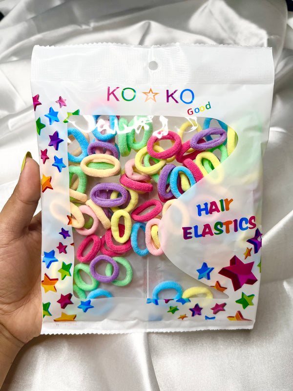 Colourful Hair Elastics Set – Soft No-Damage Hair Ties