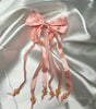 Satin Bow Scrunchie with Long Ribbon Tails & Beads