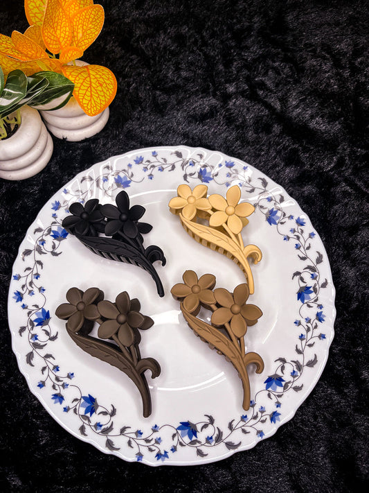 Matte Floral Stem Hair Claw Clip - Liwitan