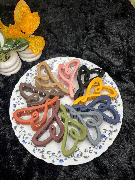 Matte Large Heart Hair Claw Clip - Liwitan