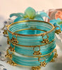 Green Jelly Bangles with Kashmiri Charm Bangles