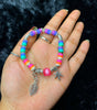 Colorful Heishi Beaded Charm Bracelet