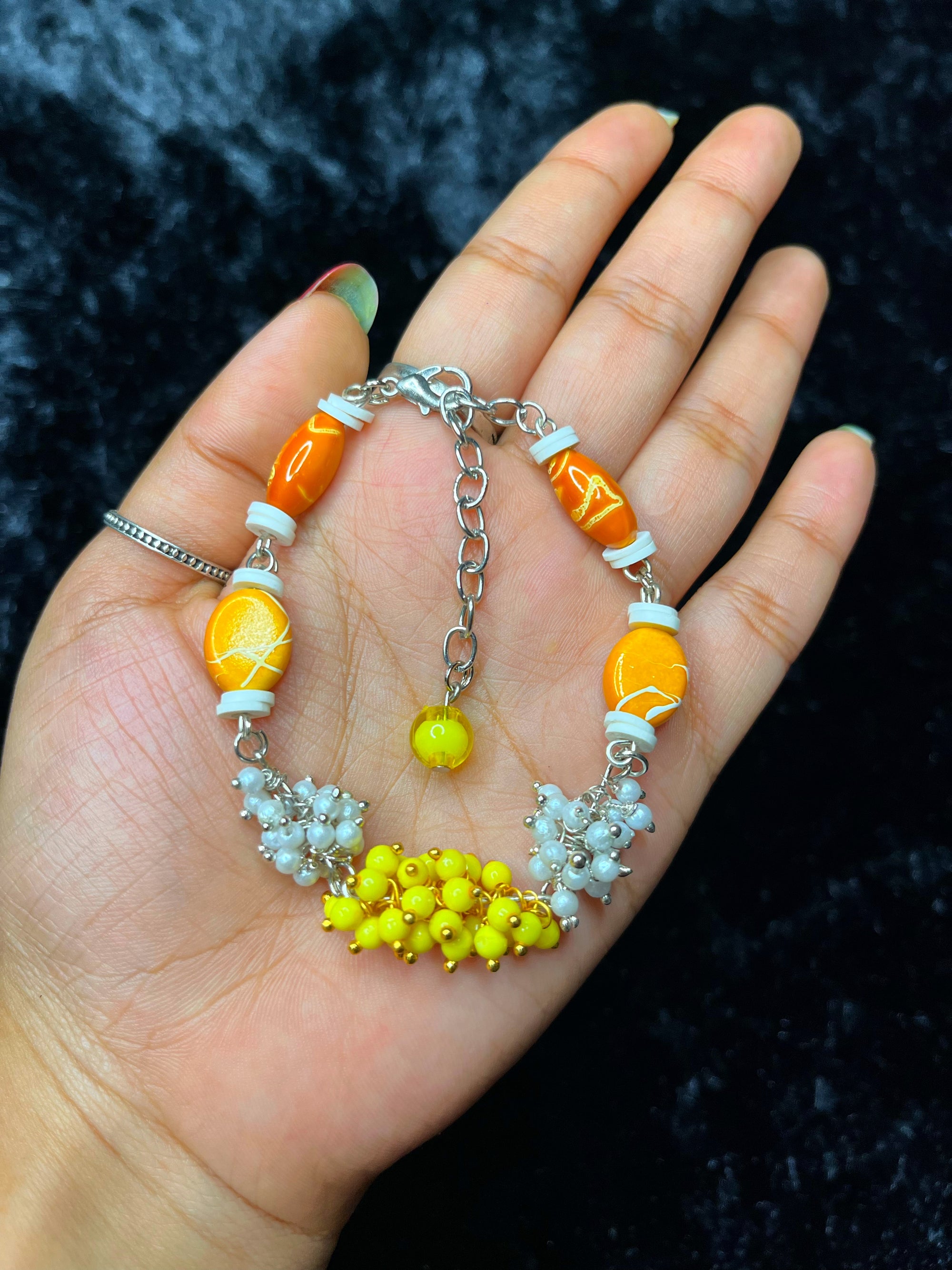 Colorful Beaded Charm Bracelet