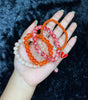 Orange & Red Heart Beaded Bracelet Stack