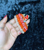 Orange & Red Heart Beaded Bracelet Stack