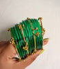 Peacock Green Jelly Bangles Set with Kashmiri Bangles