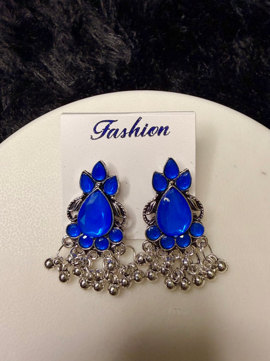 Royal Blue Bugadi Earrings for Women