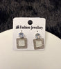 Elegant Square Crystal Stud Earrings