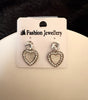 Sparkling Heart Crystal Stud Earrings