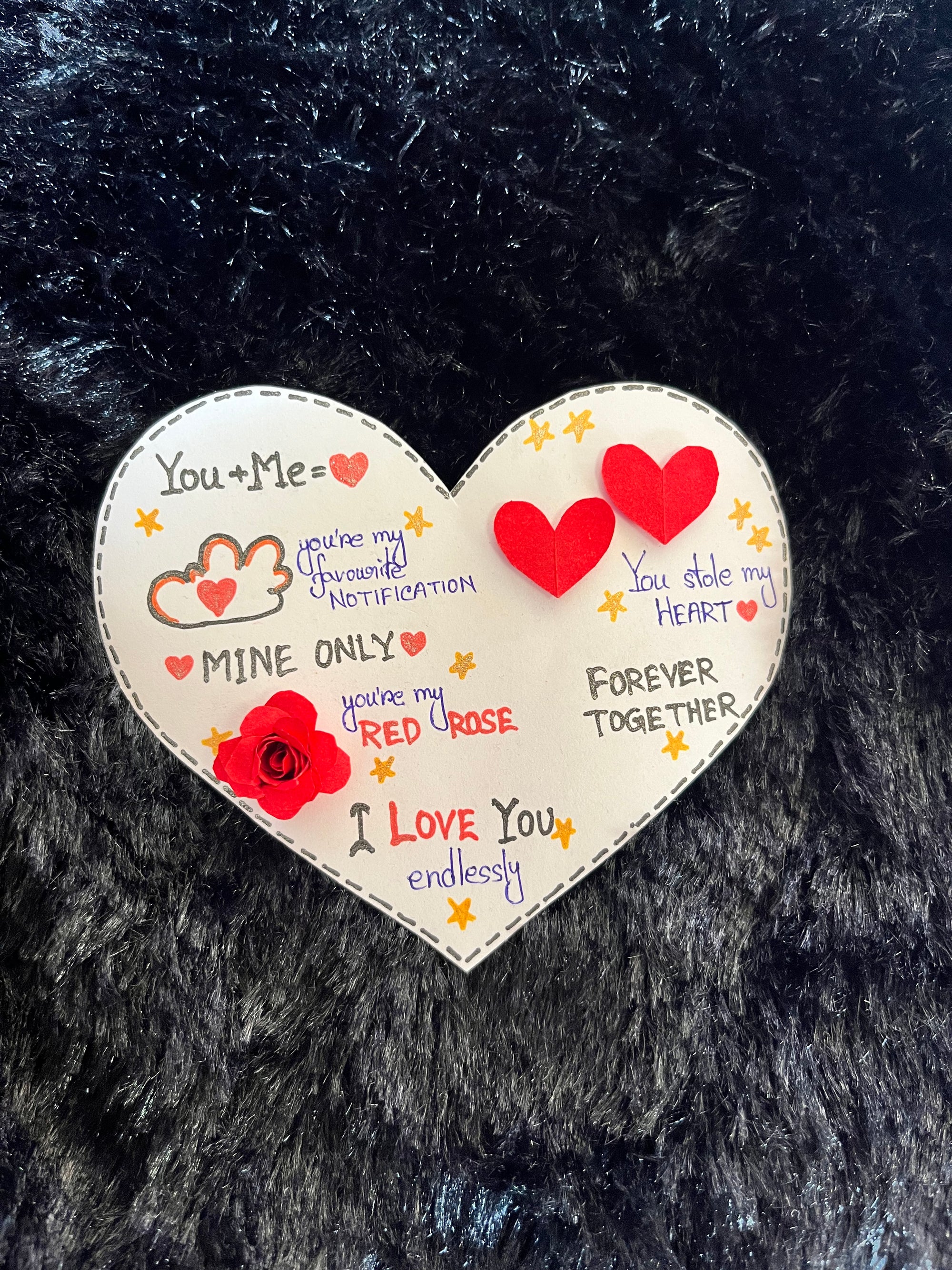 Handmade Heart-Shaped Love Card