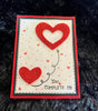 Handmade Glitter Heart Love Card – “You Complete Me”