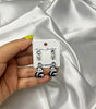 Cute Panda Drop Earrings Set with Pearl & Crystal Studs