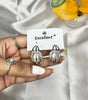 Silver Toned Modern Caged Pearl Hoop Earrings - Liwitan