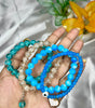 Blue & Teal Beaded Bracelet Stack - Liwitan