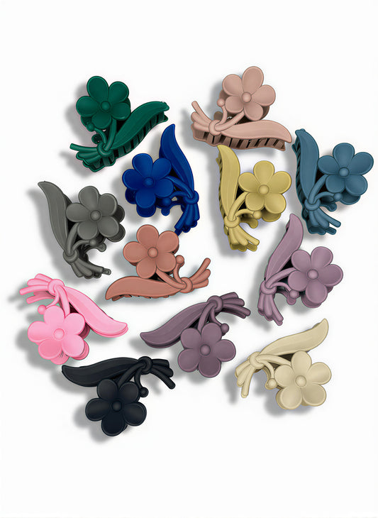 Pack of 2 @ ₹39 - Matte Floral Bouquet Hair Claw Clip