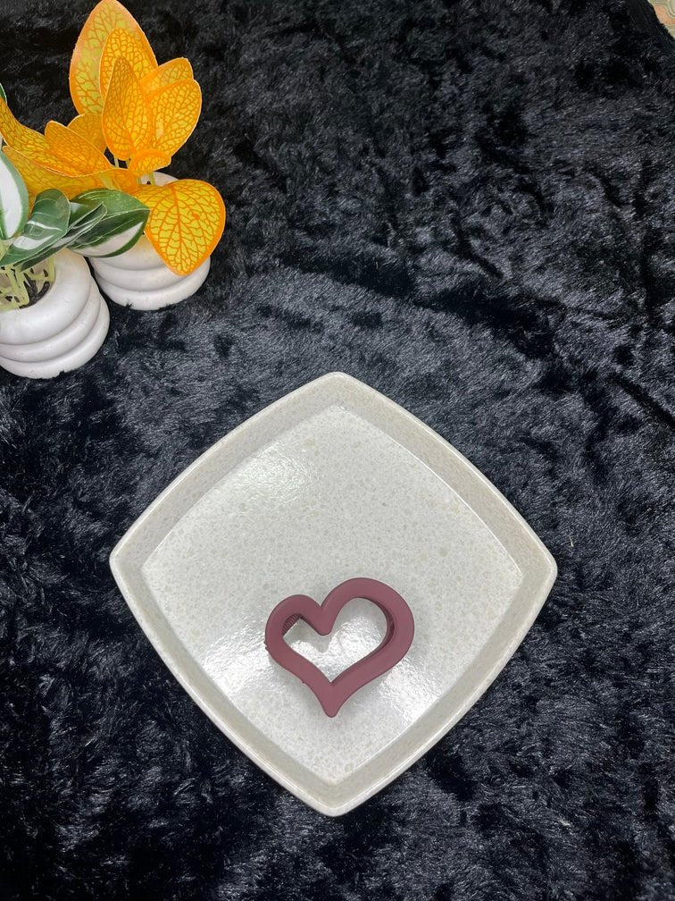 Large Matte Heart Hair Clip - Liwitan