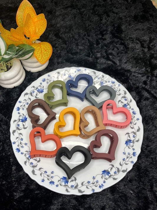 Large Matte Heart Hair Clip - Liwitan
