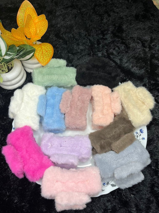 Plush Faux Fur Hair Claw Clip - Liwitan